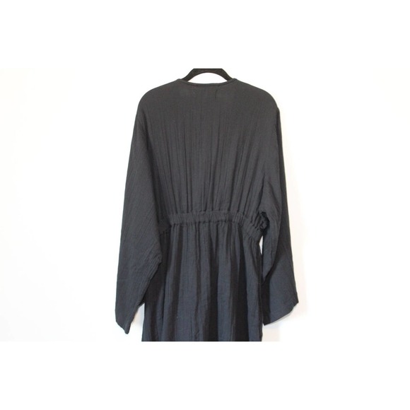 Mara Hoffman Blair Deep V-neck Long Sleeve Maxi Coverup Dress Black Large H14113 - Picture 13 of 16